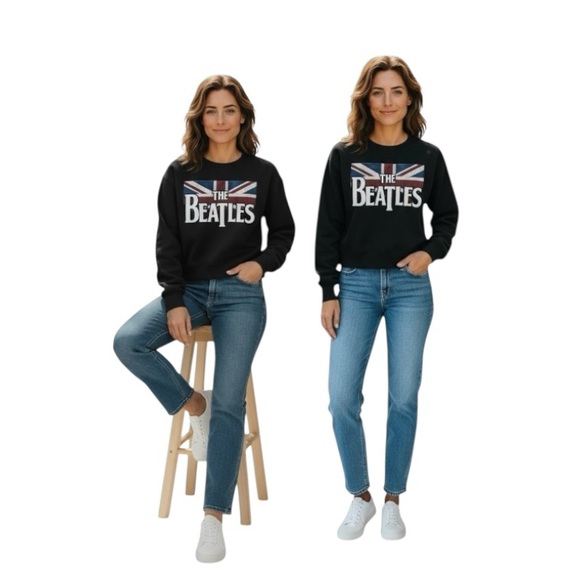 Beatles Long Sleeves Crop Sweatshirt - Picture 14 of 14